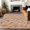 Piper Looms Mayfield Diamonds AMF780 Orange Machine Washable Area Rug Lifestyle Image Feature