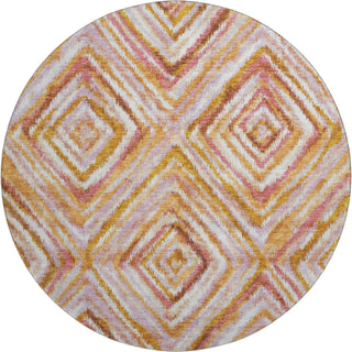 Piper Looms Mayfield Diamonds AMF780 Orange Machine Washable Area Rug Round Main Image