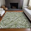 Piper Looms Mayfield Diamonds AMF781 Aloe Machine Washable Area Rug Lifestyle Image Feature