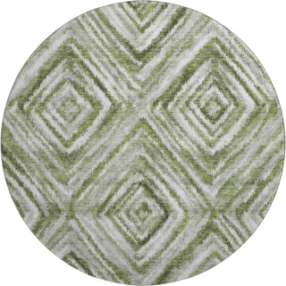 Piper Looms Mayfield Diamonds AMF781 Aloe Machine Washable Area Rug Round Main Image