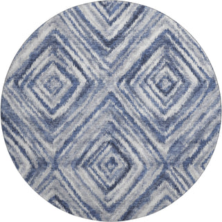 Piper Looms Mayfield Diamonds AMF781 Blue Machine Washable Area Rug Round Main Image