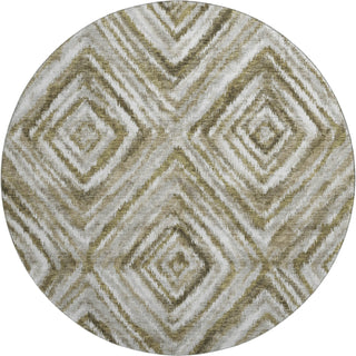 Piper Looms Mayfield Diamonds AMF781 Brown Machine Washable Area Rug Round Main Image