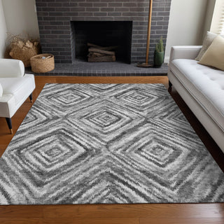 Piper Looms Mayfield Diamonds AMF781 Gray Machine Washable Area Rug Lifestyle Image Feature