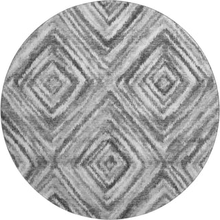 Piper Looms Mayfield Diamonds AMF781 Gray Machine Washable Area Rug Round Main Image