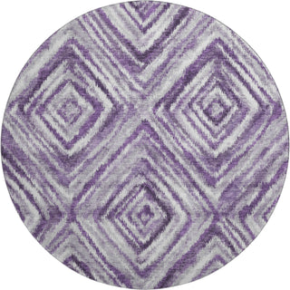 Piper Looms Mayfield Diamonds AMF781 Purple Machine Washable Area Rug Round Main Image