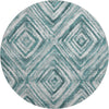Piper Looms Mayfield Diamonds AMF781 Teal Machine Washable Area Rug Round Main Image
