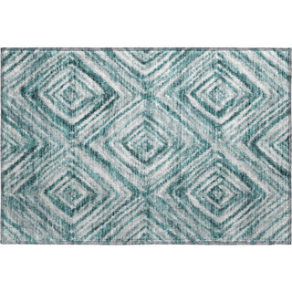Piper Looms Mayfield Diamonds AMF781 Teal Machine Washable Area Rug Scatter Main Image
