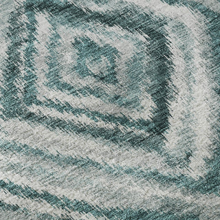 Piper Looms Mayfield Diamonds AMF781 Teal Machine Washable Area Rug Swatch Image