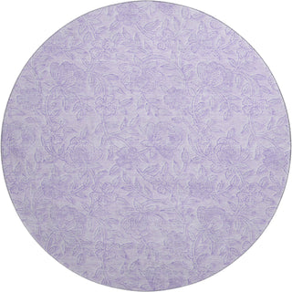 Piper Looms Mayfield Floral AMF782 Lilac Machine Washable Area Rug Round Main Image