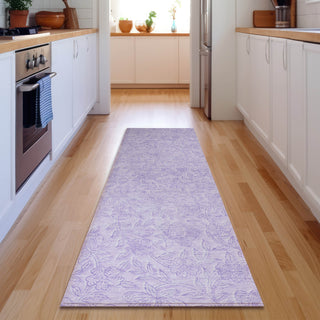Piper Looms Mayfield Floral AMF782 Lilac Machine Washable Area Rug Runner Lifestyle Image Feature
