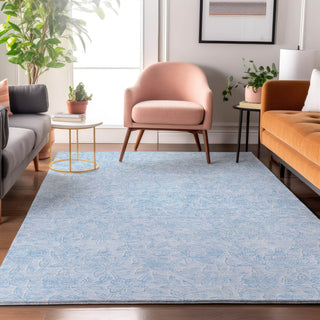 Piper Looms Mayfield Floral AMF782 Sky Machine Washable Area Rug Lifestyle Image Feature