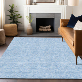 Piper Looms Mayfield Floral AMF782 Sky Machine Washable Area Rug Lifestyle Image Feature