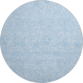 Piper Looms Mayfield Floral AMF782 Sky Machine Washable Area Rug Round Main Image