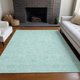 Piper Looms Mayfield Floral AMF782 Teal Machine Washable Area Rug Lifestyle Image Feature