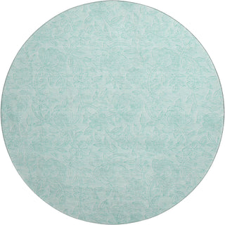 Piper Looms Mayfield Floral AMF782 Teal Machine Washable Area Rug Round Main Image
