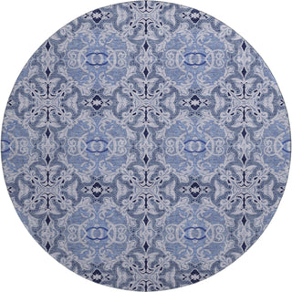 Piper Looms Mayfield Medallions AMF783 Blue Machine Washable Area Rug Round Main Image