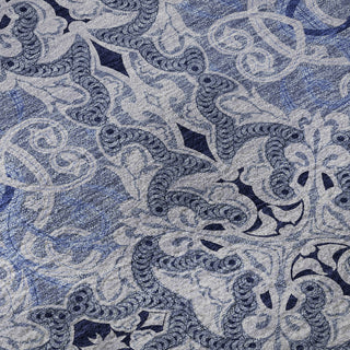 Piper Looms Mayfield Medallions AMF783 Blue Machine Washable Area Rug Swatch Image