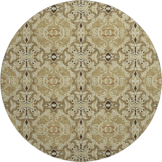 Piper Looms Mayfield Medallions AMF783 Brown Machine Washable Area Rug Round Main Image