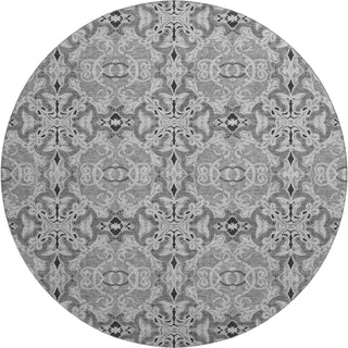 Piper Looms Mayfield Medallions AMF783 Gray Machine Washable Area Rug Round Main Image