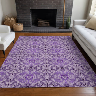 Piper Looms Mayfield Medallions AMF783 Purple Machine Washable Area Rug Lifestyle Image Feature