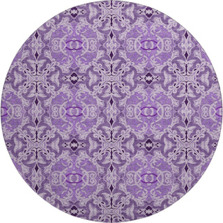 Piper Looms Mayfield Medallions AMF783 Purple Machine Washable Area Rug Round Main Image