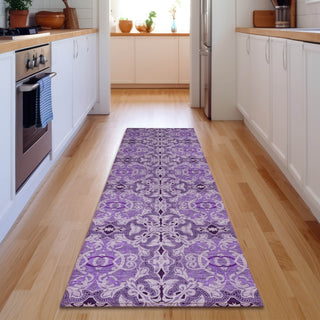 Piper Looms Mayfield Medallions AMF783 Purple Machine Washable Area Rug Runner Lifestyle Image Feature