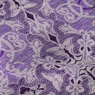 Piper Looms Mayfield Medallions AMF783 Purple Machine Washable Area Rug Swatch Image