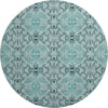 Piper Looms Mayfield Medallions AMF783 Teal Machine Washable Area Rug Round Main Image