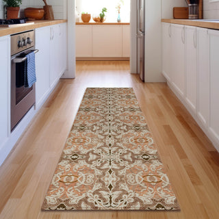 Piper Looms Mayfield Medallions AMF783 Terracotta Machine Washable Area Rug Runner Lifestyle Image Feature