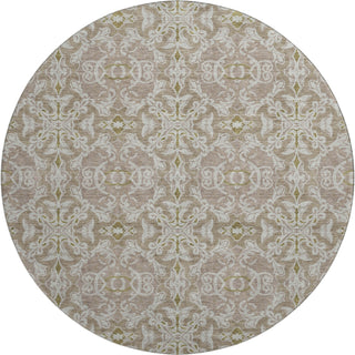 Piper Looms Mayfield Medallions AMF784 Mocha Machine Washable Area Rug Round Main Image