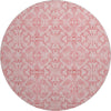 Piper Looms Mayfield Medallions AMF784 Pink Machine Washable Area Rug Round Main Image