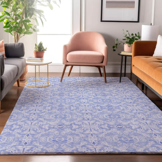 Piper Looms Mayfield Medallions AMF784 Sky Machine Washable Area Rug Lifestyle Image Feature