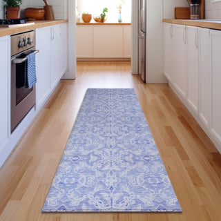 Piper Looms Mayfield Medallions AMF784 Sky Machine Washable Area Rug Runner Lifestyle Image Feature