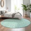 Piper Looms Mayfield Medallions AMF784 Turquoise Machine Washable Area Rug Round Lifestyle Image Feature