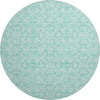 Piper Looms Mayfield Medallions AMF784 Turquoise Machine Washable Area Rug Round Main Image