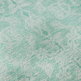 Piper Looms Mayfield Medallions AMF784 Turquoise Machine Washable Area Rug Swatch Image