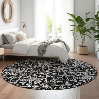 Piper Looms Mayfield Medallions AMF785 Ivory Machine Washable Area Rug Round Lifestyle Image Feature