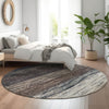 Piper Looms Mayfield Lines AMF786 Beige Machine Washable Area Rug Round Lifestyle Image Feature