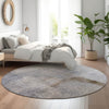 Piper Looms Mayfield Lines AMF786 Blue Machine Washable Area Rug Round Lifestyle Image Feature