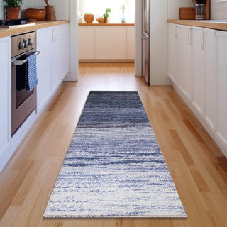 Piper Looms Mayfield Lines AMF786 Blue Machine Washable Area Rug Runner Lifestyle Image Feature