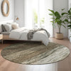 Piper Looms Mayfield Lines AMF786 Brown Machine Washable Area Rug Round Lifestyle Image Feature