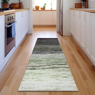 Piper Looms Mayfield Lines AMF786 Green Machine Washable Area Rug Runner Lifestyle Image Feature