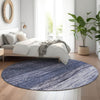 Piper Looms Mayfield Modern AMF787 Blue Machine Washable Area Rug Round Lifestyle Image Feature