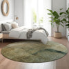 Piper Looms Mayfield Modern AMF787 Brown Machine Washable Area Rug Round Lifestyle Image Feature