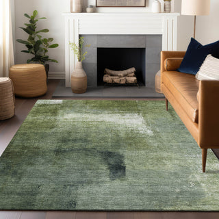 Piper Looms Mayfield Modern AMF787 Green Machine Washable Area Rug Lifestyle Image Feature