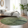 Piper Looms Mayfield Modern AMF787 Green Machine Washable Area Rug Round Lifestyle Image Feature