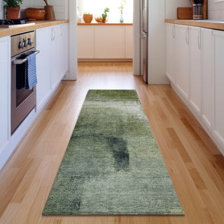 Piper Looms Mayfield Modern AMF787 Green Machine Washable Area Rug Runner Lifestyle Image Feature
