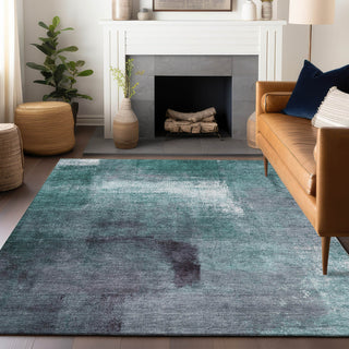 Piper Looms Mayfield Modern AMF787 Teal Machine Washable Area Rug Lifestyle Image Feature