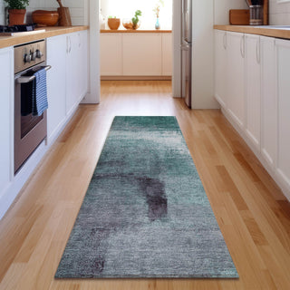 Piper Looms Mayfield Modern AMF787 Teal Machine Washable Area Rug Runner Lifestyle Image Feature