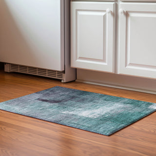 Piper Looms Mayfield Modern AMF787 Teal Machine Washable Area Rug Scatter Lifestyle Image Feature